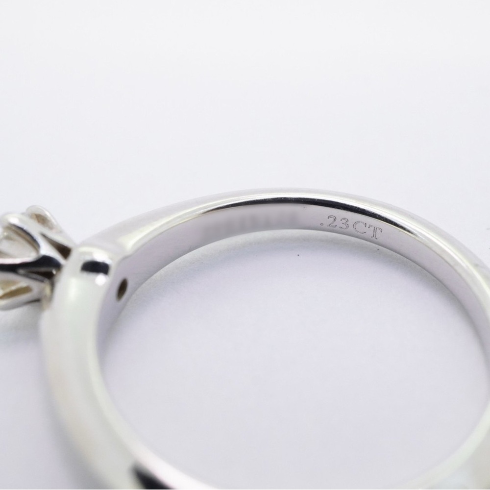 Tiffany & Co. Platinum Diamond Solitaire Ring - 0.23 Ct. Certificate & Box Sz. 5 - Picture 11 of 14